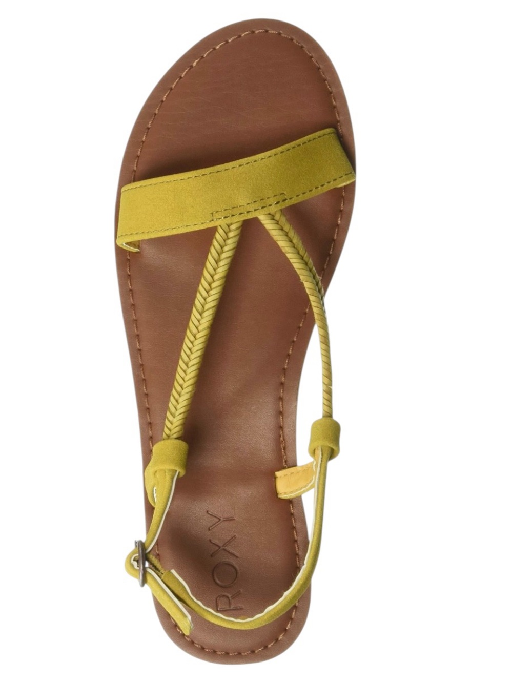Roxy Yellow Braided Strap Leather Sandals